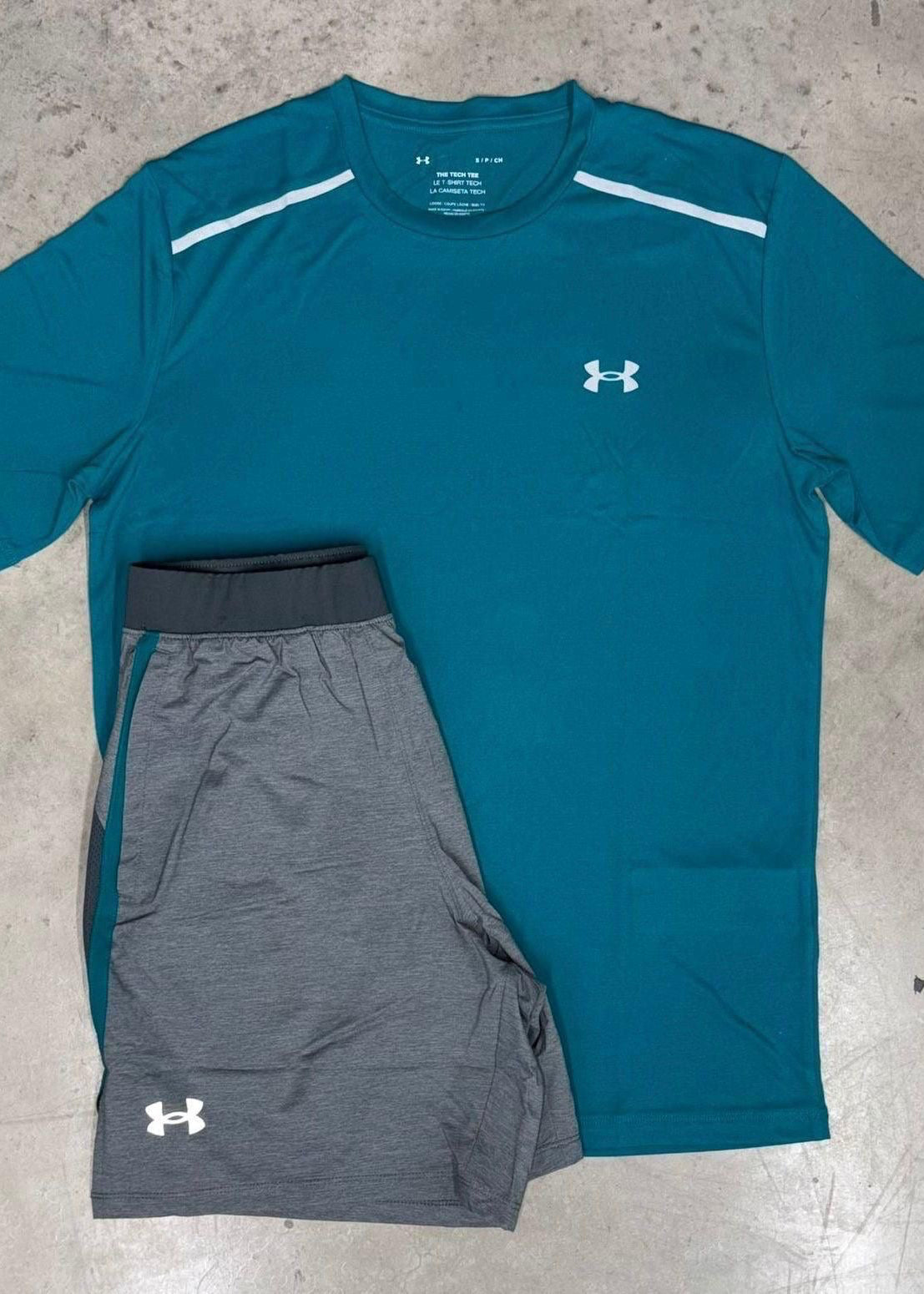 Under Armour Tech Reflective Short Set - Teal / Grey