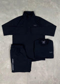 Under Armour 3 Piece Set - Quarter zip / T-shirt / Shorts - Black