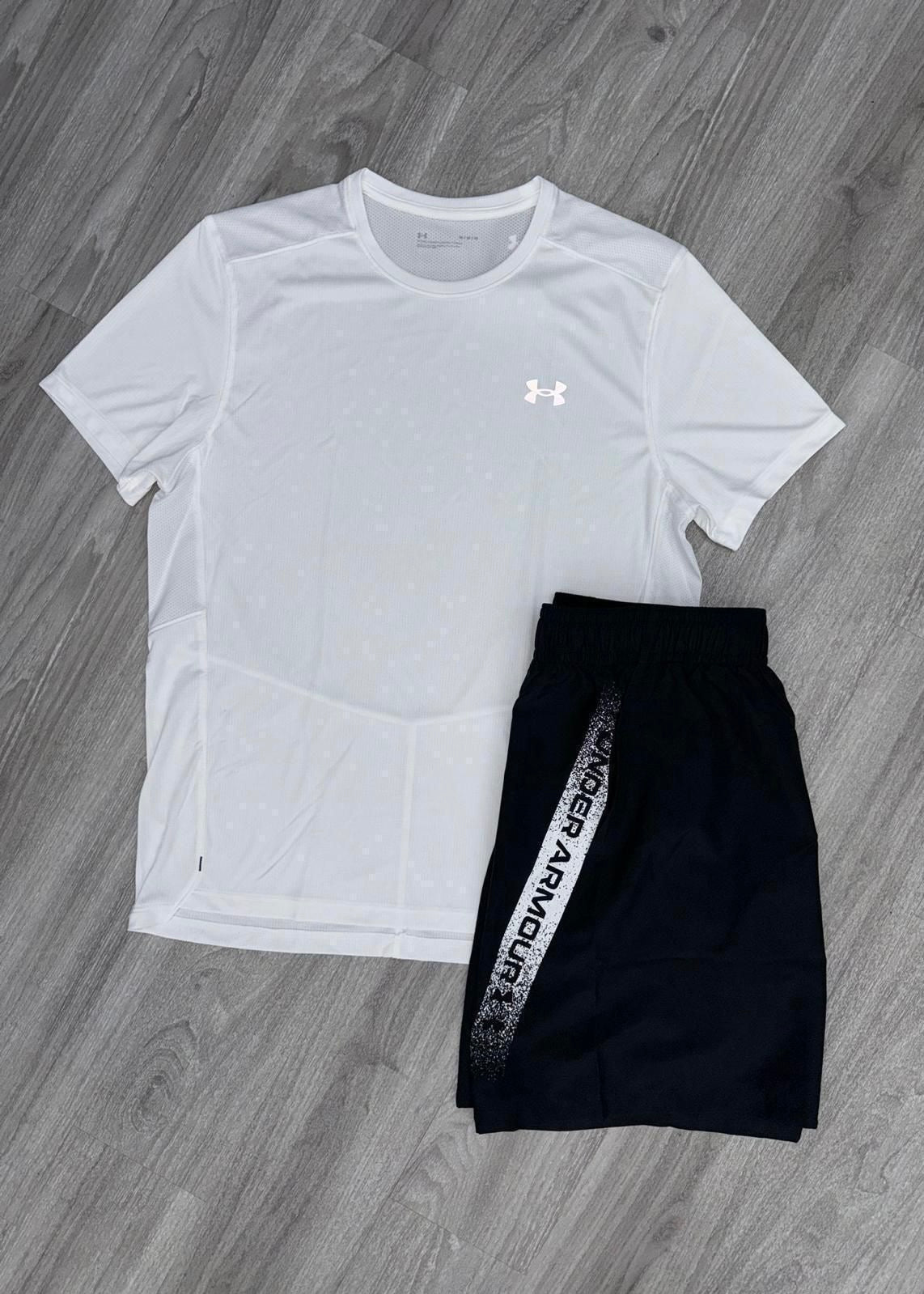 Under Armour Speed Stride Short Set - White / Black