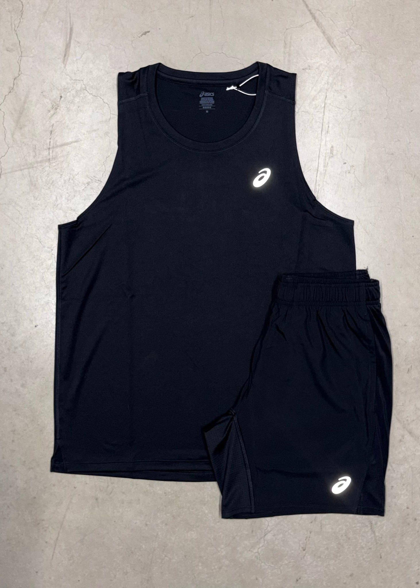 Asics Core Vest and Shorts Set - Black