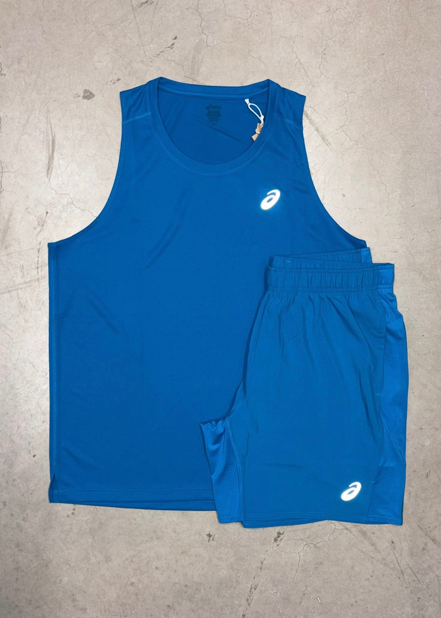 Asics Core Vest and Shorts Set - Aegean Blue