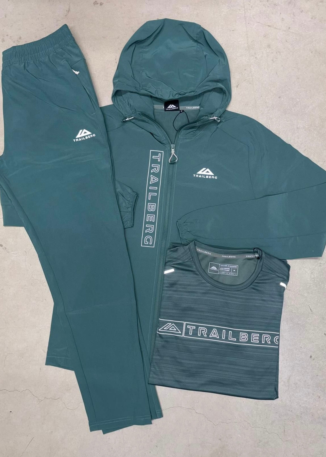 Trailberg Crest 2.0 3 Piece Set - Jacket / T-shirt / Pants - Pine Fern / Aloe Frost